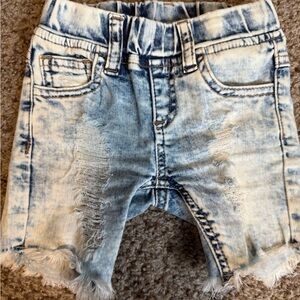 George Hats Blue Distressed Denim Shorts